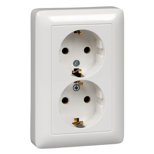 Розетка 2-ая 2Р+Е ХИТ белый RS16-236-B (571371)