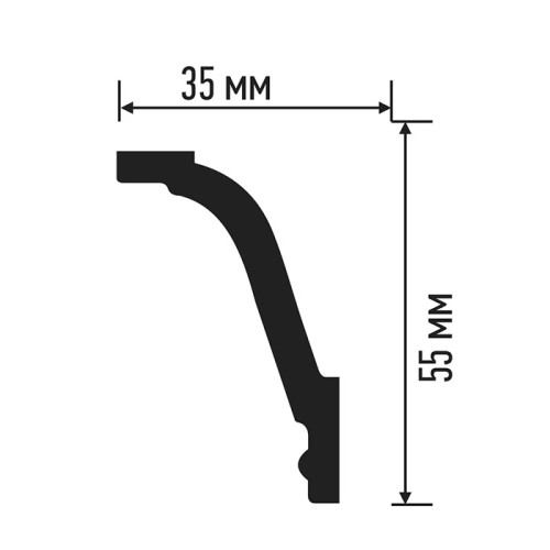 Плинтус потолочный ПЛИНТЭКС IC SС 35/55 (93)