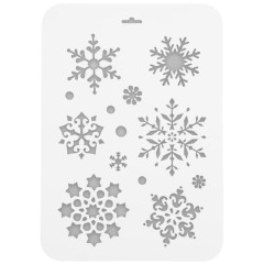 Трафарет Снежинки пластик 22х31см (2533078)