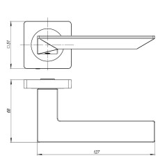 Ручки раздельные AJAX K.JK51.ULTRA (ULTRA JK) CP-8 хром (44355)