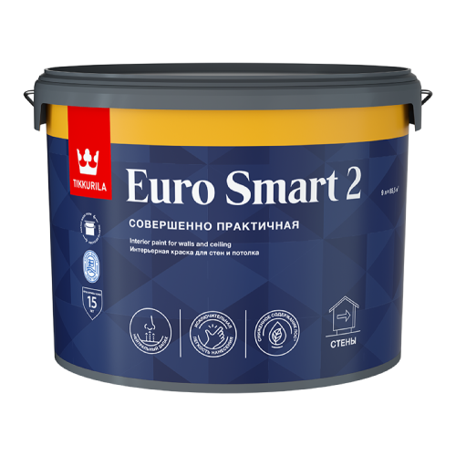 Краска в/д Тиккурила EURO SMART-2 Интерьерная 9 л