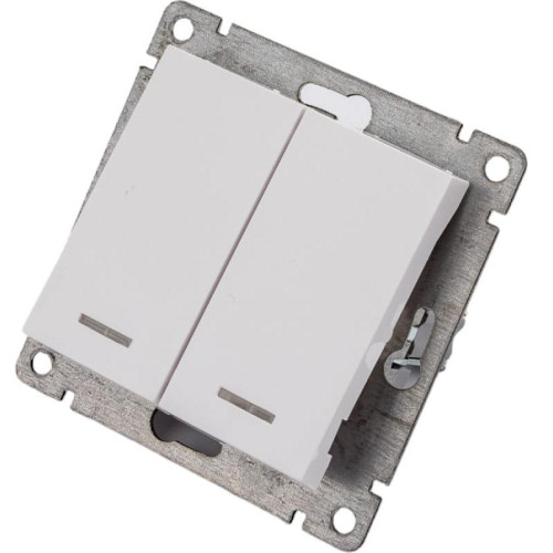 Выключатель 2-кл UNIVersal Афина 10A с подсветкой белый A0123