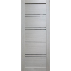 Дверное полотно Лайт 9 ДО 60 дуб молочный, покрытие ПВХ (Корадубов) (сатинат, белое)