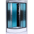 Душевая кабина ДАНА 120х80х210см сред. поддон, переднее стекло пиксели, голубое заднее стекло, правая 482 R
