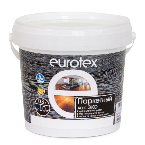 Лак EUROTEX-ЭКО паркетный матовый 0,8л (6шт)