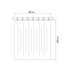 Шторка для ванной IDDIS Promo 180x200cм P05PE18i11