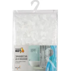 Шторка для ванной РЫЖИЙ КОТ EVA 180x200cм 12 колец,3D Эффект Сияние,SC-EV-02,108744 (913392)