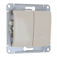 Переключатель 2-кл GLOSSA бежевый GSL000265 (458666)