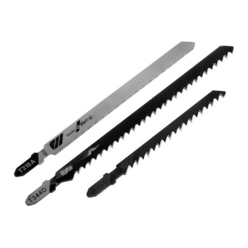 Насадка для шуруповерта ТУНДРА лобзик, пилки по дереву и металлу 3 шт., хвостовик 8 мм 7005385