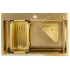 Мойка нерж. врезная GAPPO 72х46х21,5 см тол. 3 мм, золотая (сифон, коландер) GS7246-3
