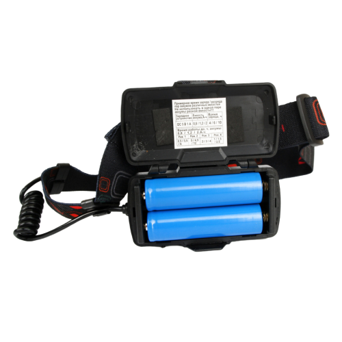 Фонарь налобный ULTRAFLASH LED Е1334 4 режима акк. 2х18650 металл/синий