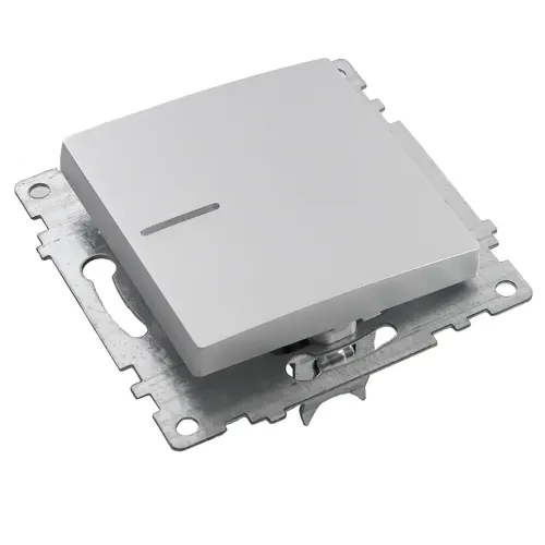 Выключатель 1-кл Катрин с подсветкой серебро GLS10-7101-03