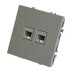 Розетка PC+PC ЭМИЛИ платиново-серый RST00-5111-10