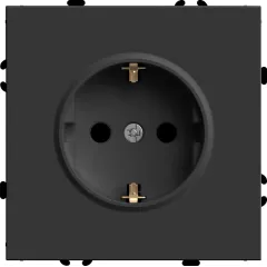 Розетка 2P+Е ЭМИЛИ шторки черный RST16-5110-05