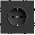 Розетка 2P+Е ЭМИЛИ шторки черный RST16-5110-05