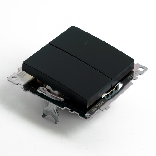 Переключатель 2-кл Катрин черный GLS10-7107-05