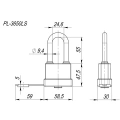 Замок навесной FUARO PL-3650 LS (26407)