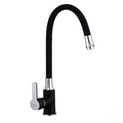 Смеситель для кухни FRAP F4042 черн/хром, гибкий излив