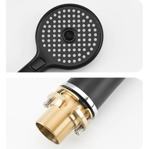 Смеситель для ванны врезной GAPPO на 3 отверстия G1103-6 чёрный/хром