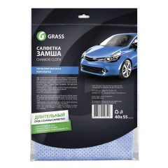 Салфетка GRASS для протирки и сушки кузова автомобиля (замша перфорир.) 40х55см (IT-0321)