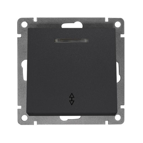 Переключатель 1-кл Universal Афина 10А с подсветкой графит A0125-Gr