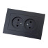 Розетка 2-ая 2P UNIVersal Афина в сборе графит A0102-Gr