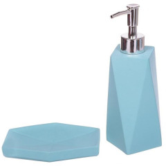 Набор для ванной 4 предмета голубой, полирезина Y324 (316400)