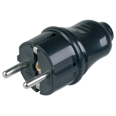 Вилка IEK 2P+E прямая 16А черная EVP10-16-01-K02 (568482)