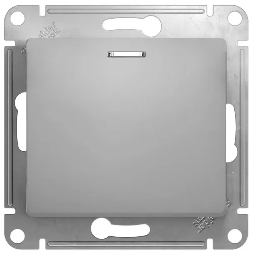 Выключатель 1-кл GLOSSA алюм./подсв. GSL000313