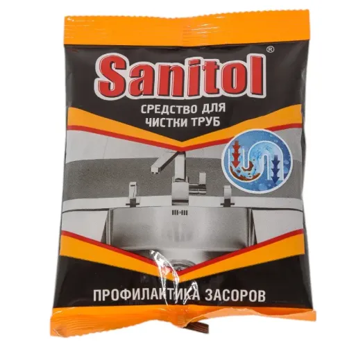 Средство SANITOL для прочистки труб антизасор 90г СЧ-152 (216462)