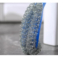 Мочалка для посуды металлическая с ручкой (1406047)