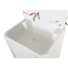 Умывальник дачный ВИХРЬ ЛЮКС (74/4/4) с подогревом, пластиковая мойка, цвет белый