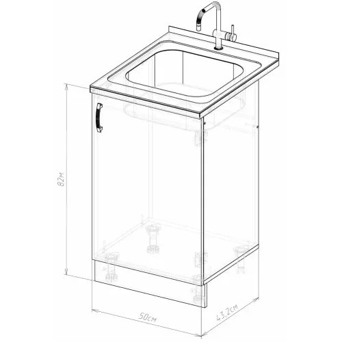 Стол под мойку EVA GOLD 50 графит