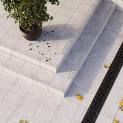 Плитка клинкерная напольная 298*298 Вермонт 1 ступени светло-серая (м2) (глазурованная) в уп. 1,33 м2 (15шт.)