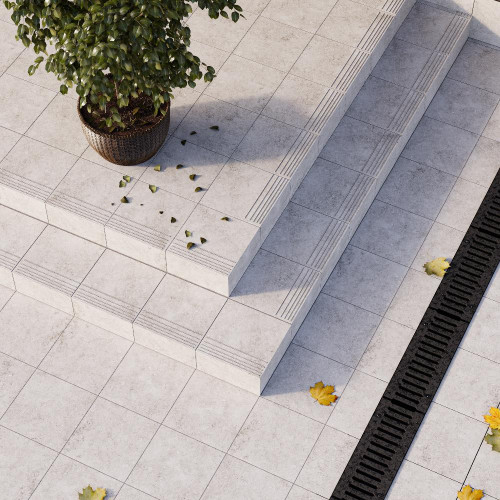 Плитка клинкерная напольная 298*298 Вермонт 1 ступени светло-серая (м2) (глазурованная) в уп. 1,33 м2 (15шт.)