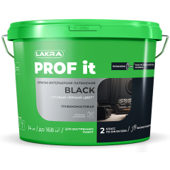 Краска в/д ЛАКРА PROF IT BLACK интерьерная латексная чёрная 3 кг