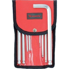 Набор ключей шестигранных MATRIX NEX 10шт удлиненные с шаром сатин в чехле (1,5-12мм) (12311)