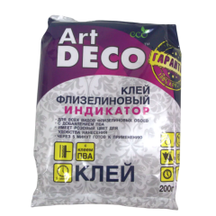 Клей обойный ART DEКO для флизел. обоев ИНДИКАТОР 200гр (30) ПАКЕТ (*1)