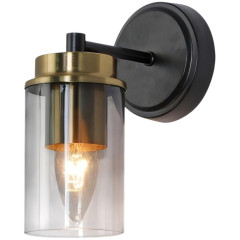 Светильник настенный Люмис 74662/1W COP+BK 1x40W E14 h200 медь/черный