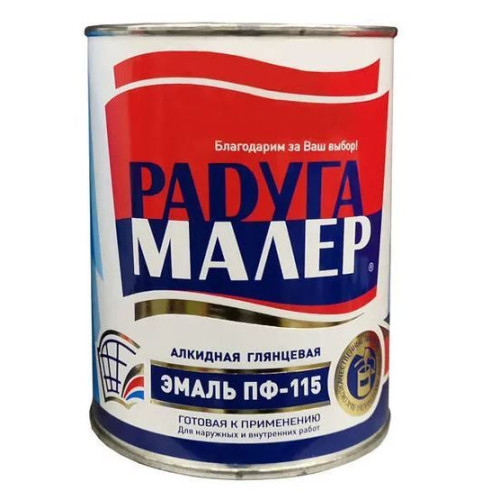 Эмаль ПФ-115 РАДУГА-МАЛЕР жёлтая 6 кг
