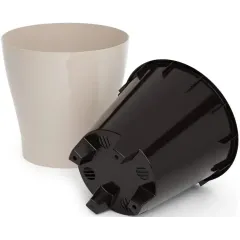 Горшок для цветов ЛЕЯ двойной бежевый 2,2л М7937 (231772)