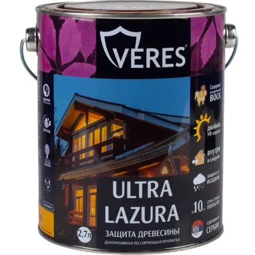 Декоративная пропитка для дерева Veres Ultra Lazura № 2 Сосна 2,7 л