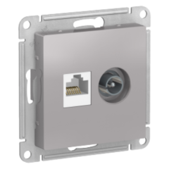 Розетка PC+TV AtlasDesign алюм. SchE ATN000389