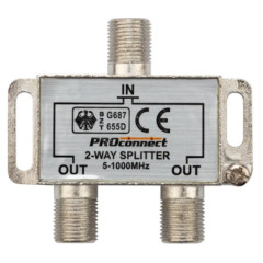 С/о Делитель PROCONNECT (05-6021) ТВ краб х 2 под F разъём 5-1000 МГц (10)