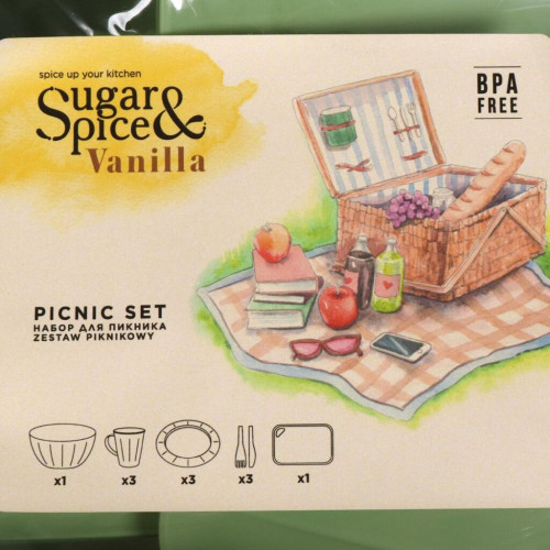 Набор для пикника 3 перс, фисташковый,Sugar&Spice Vanilla, SE181612050