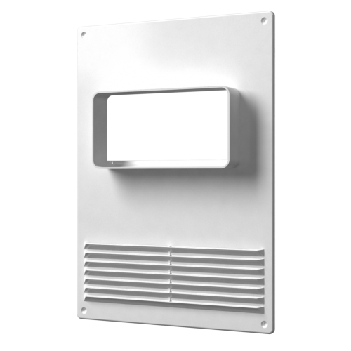 Площадка торцевая горизонтальная пластиковая с решеткой 180х250 фланец 60х120 612ПТГР