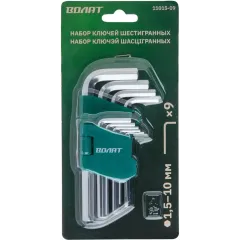 Набор ключей шестигранных ВОЛАТ 1,5-10мм 9шт коротк (11015-09)
