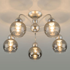 Светильник EUROSVET 30148/5 серебро(20м2)