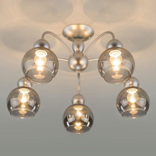 Светильник EUROSVET 30148/5 серебро(20м2)