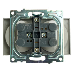 Розетка 2-ая 2P Катрин графит с защитной шторкой GLS10-7113-06